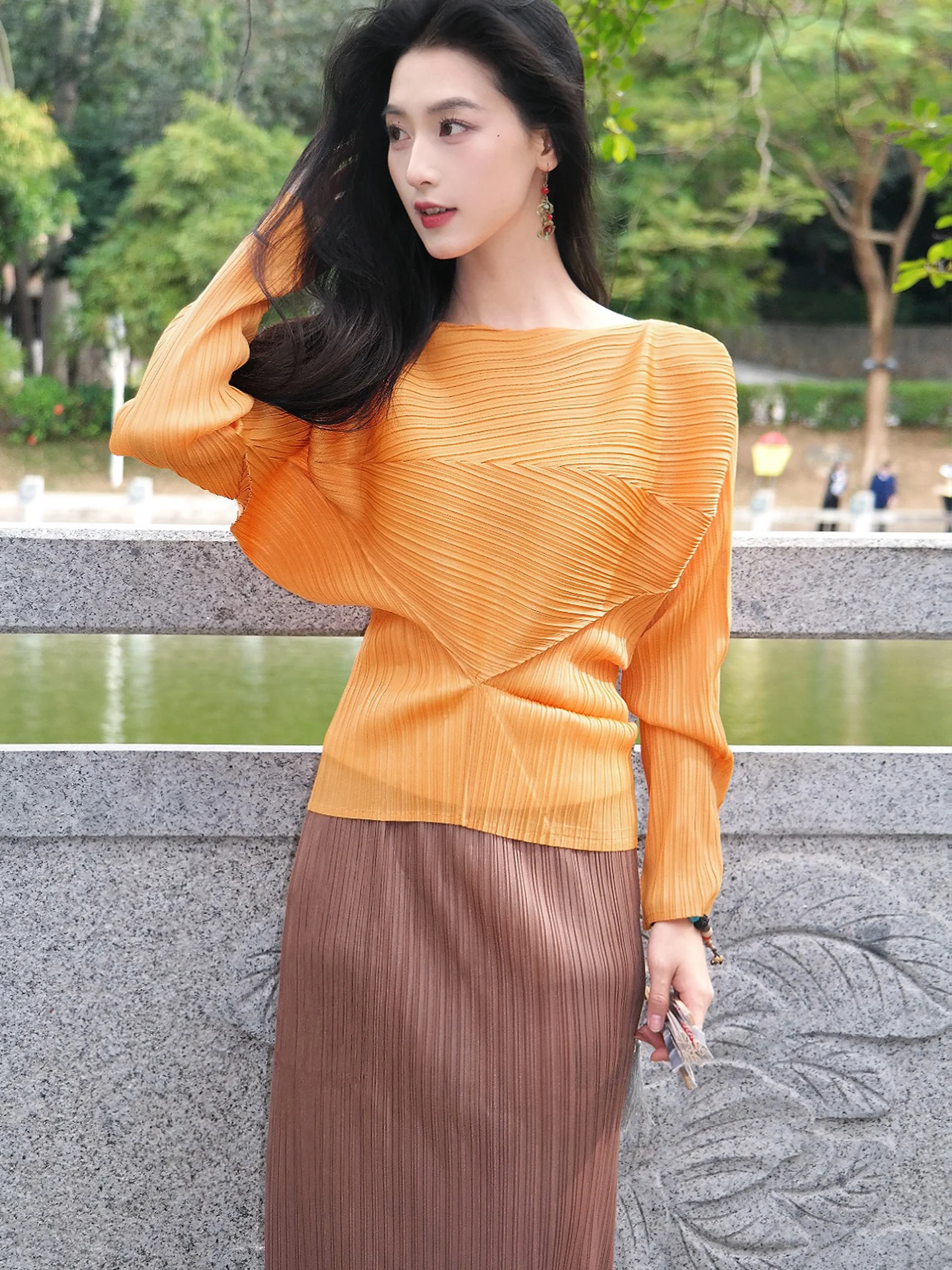 

Asymmetrical Long Sve Women's Faion Set 2026 Spring Autumn Design Slimming Versatile Elegance Casual Sle Four Seasons