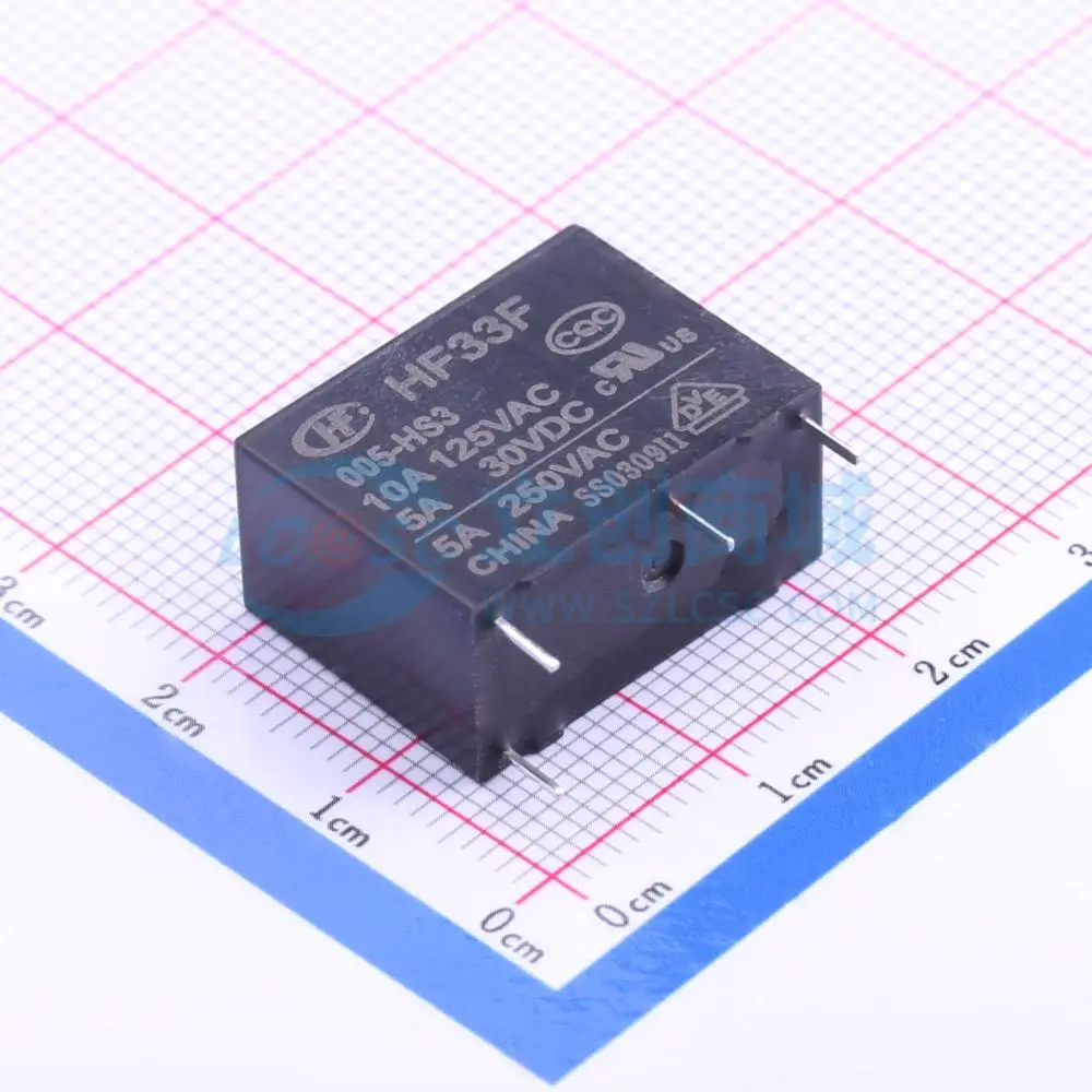 

10pcs HF33F/005-HS3 5V 20.5x10.2mm SPST NO Power Relay PCB Electronic Switch