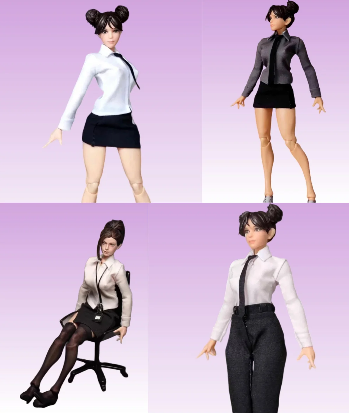 

【Без фигурки】Предзаказ: Комплект одежды для женской куклы в масштабе 1/12 — деловой костюм, рубашка, галстук, облегающая юбка, подходит для 6-дюймовых экшн-фигурок.