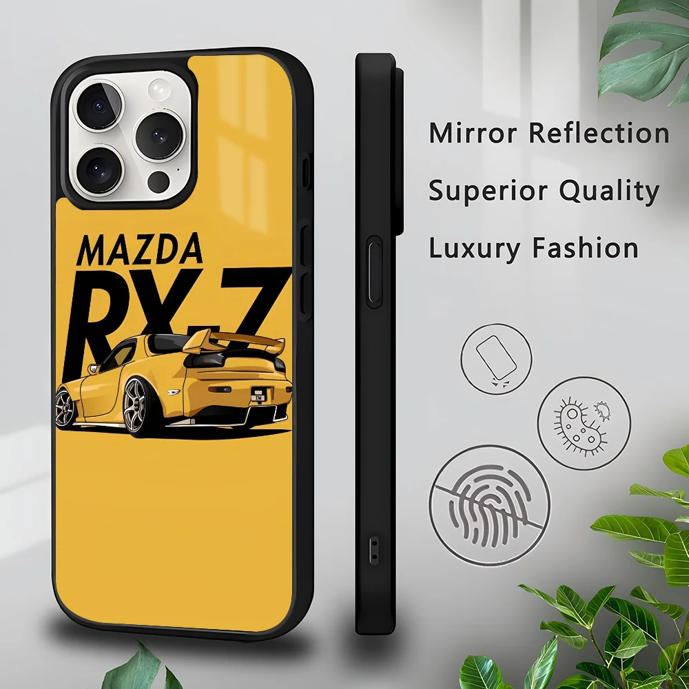 Japan Sport Car MAZDA RX7 Phone Case For IPhone 16 15 14 13 Pro Max 11 Mini Alex Mirror For Magsafe Wireless Charging Cover