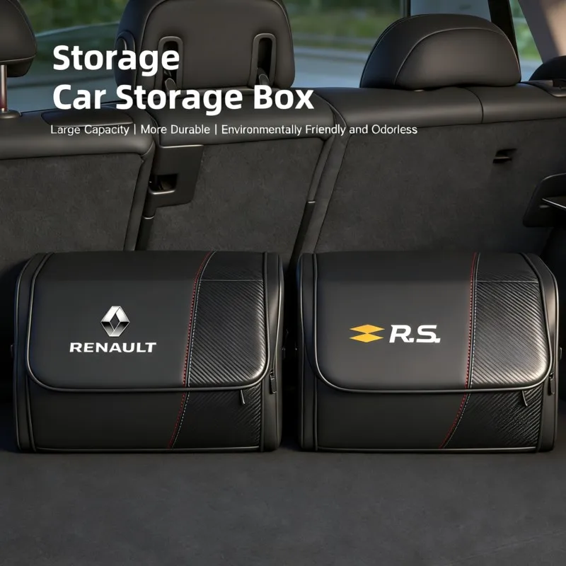 

Car High-capacity Leather Storage Bag Car Trunk Organizing Box For NewRenault RS Megane 2 3 4 Trafic Scenic 2 Clio Captur Twingo