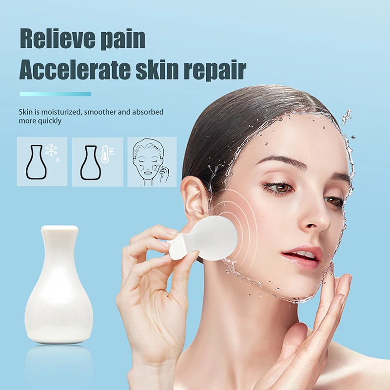 1pcs Ice Compress Roller Reusable Improve Elasticity Reduce Pain Cold Facial Massager White Puffiness Relief Skin Firming Home