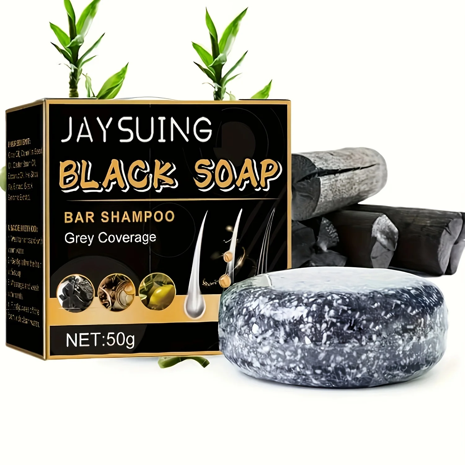 1/2/3/5Pcs Hair Darkening Shampoo Bar Soap Anti Dandruff Deep Cleansing Improve Itchy Head Frizz Black Nourishment Black Soap