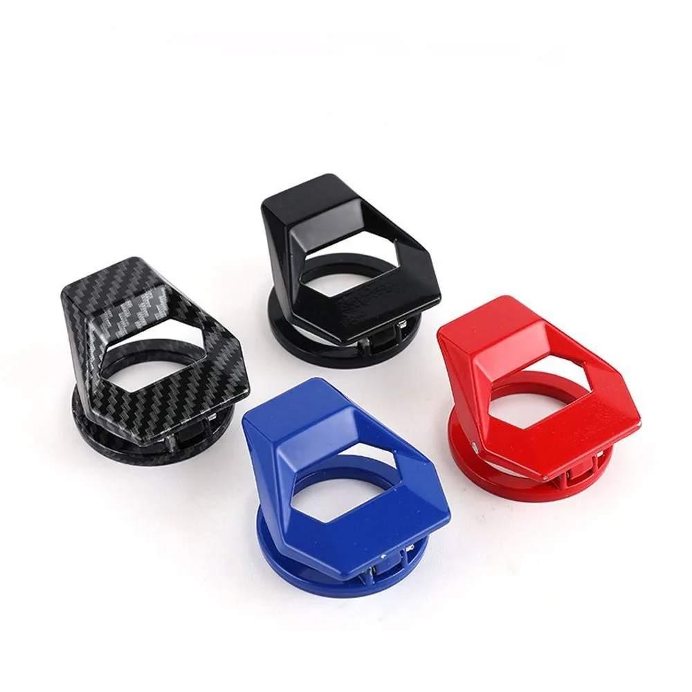 غطاء أزرار محرك السيارة الداخلي المضاد للخدش، غطاء معدني لاصق لحماية الإشعال، غطاء مفتاح إيقاف التشغيل المزخرف