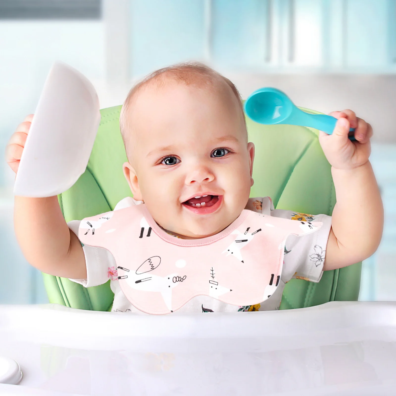 3 قطعة مريلة لعاب الأطفال تدور 360 درجة منشفة لعاب القطن لتغذية الرضع حماية التسنين لينة قابلة للتنفس للجنسين