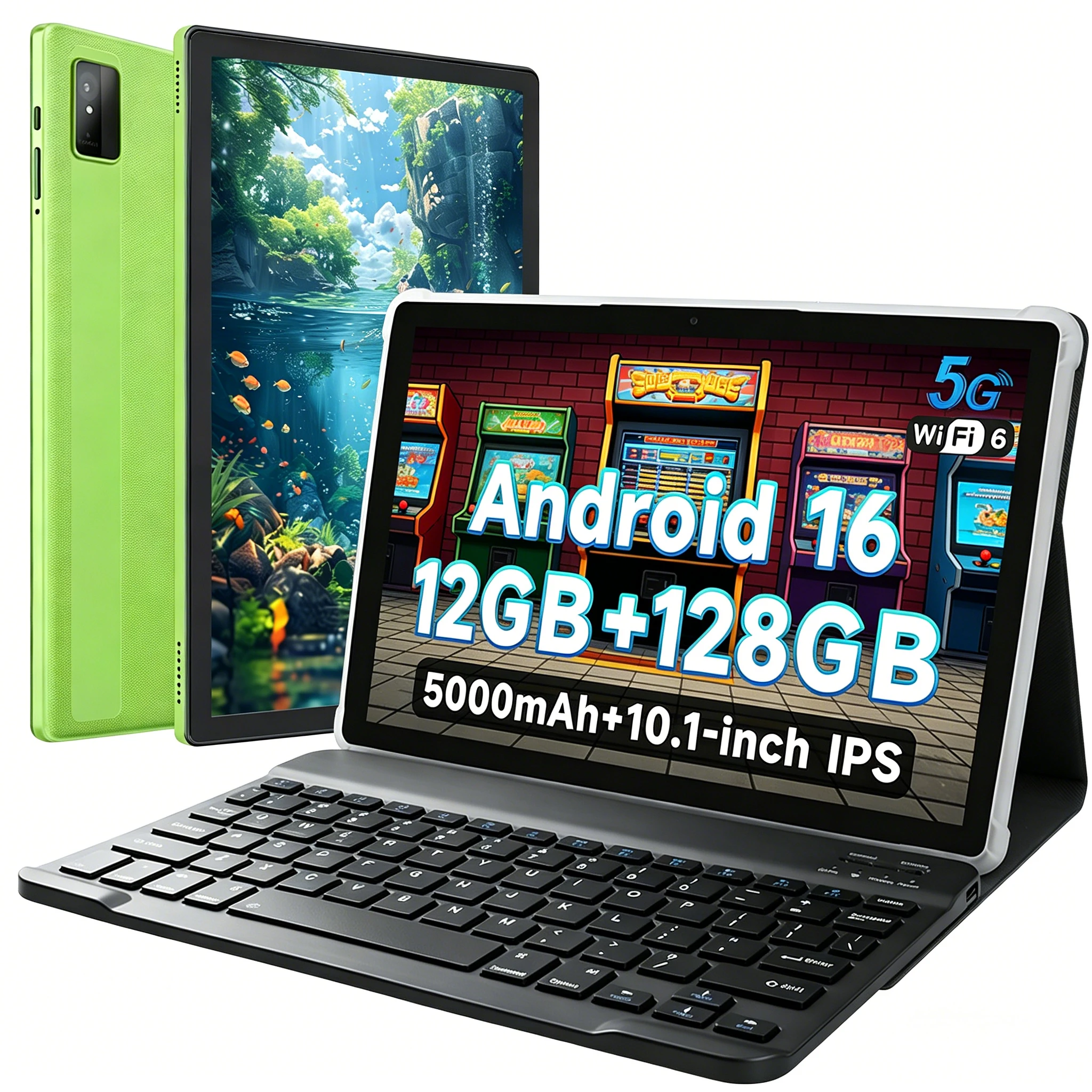 2026 New 10 Inch Android 16 Tablet 12GB+128GB Allwinner A537 Octa Core 1280*800 IPS Display 5000mAh Battery Kids Learning Tablet
