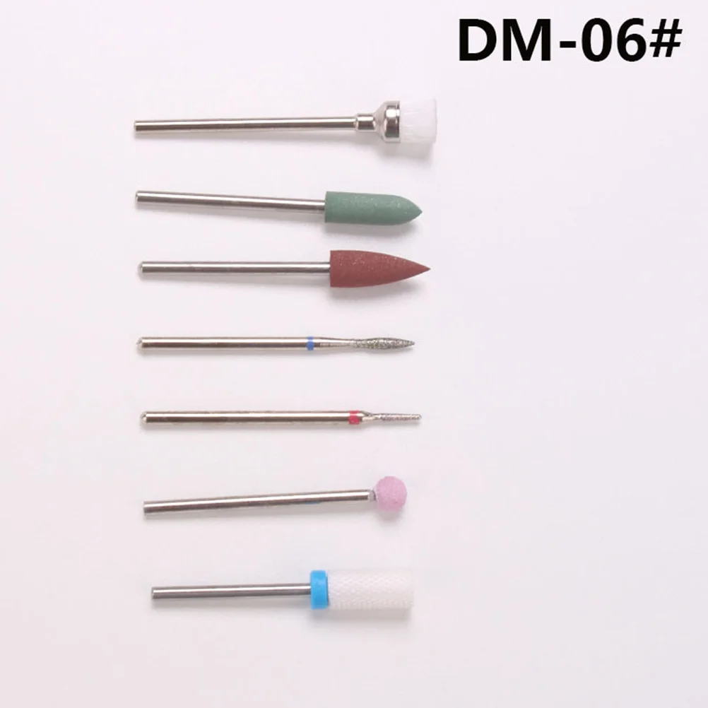 7pcs Polishing Set Grinding Head Kit For Manicure Brush Tool Professional Nail Art Salon Use Portable Case Included Nail Art