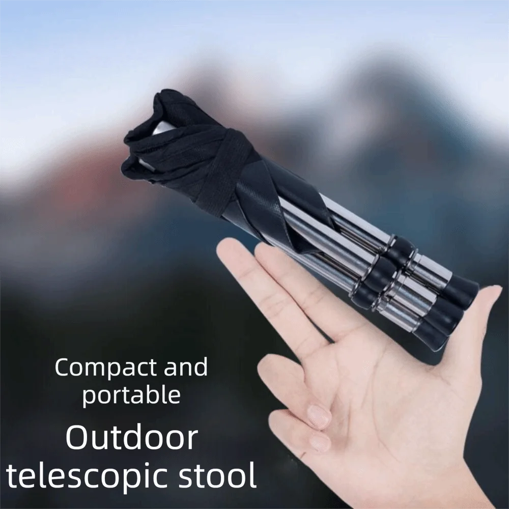 Stainless Steel Portable Folding Stool Collapsible Design Sturdy Material Telescopic Stool Durable Telescopic Design