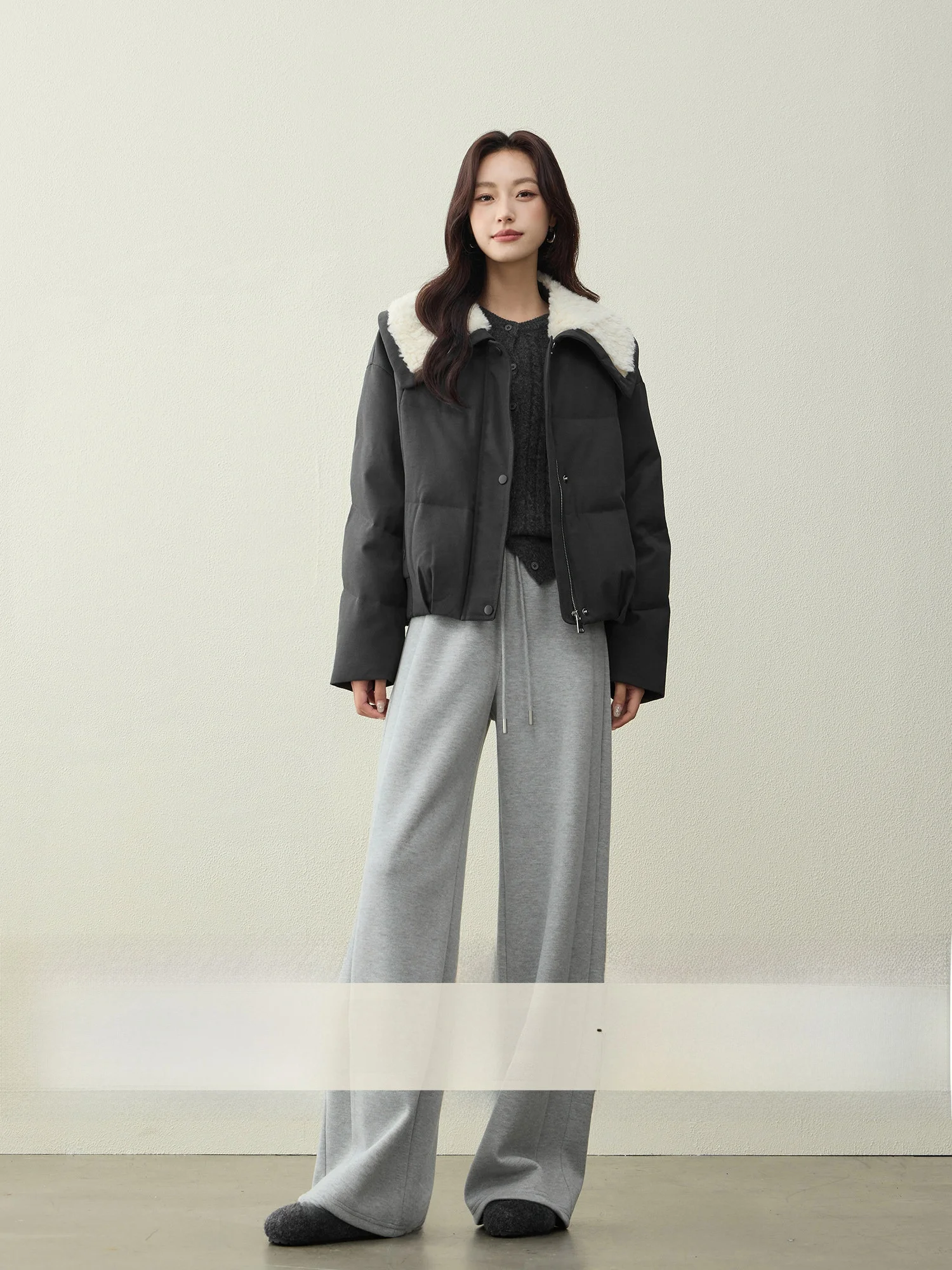 

Женские повседневные брюки с высокой талией, свободного кроя, из утолщенной ацетатной шерсти, прямые, теплые, для ежедневной носки от Risen ortie