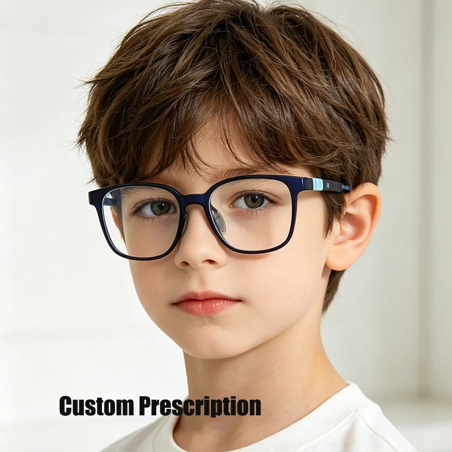 Customized Prescription Glasses Children TR90 Ultra Light Frame Girls And Boys Photochromic Anti-Blue Light Myopia Lenses JTRD10