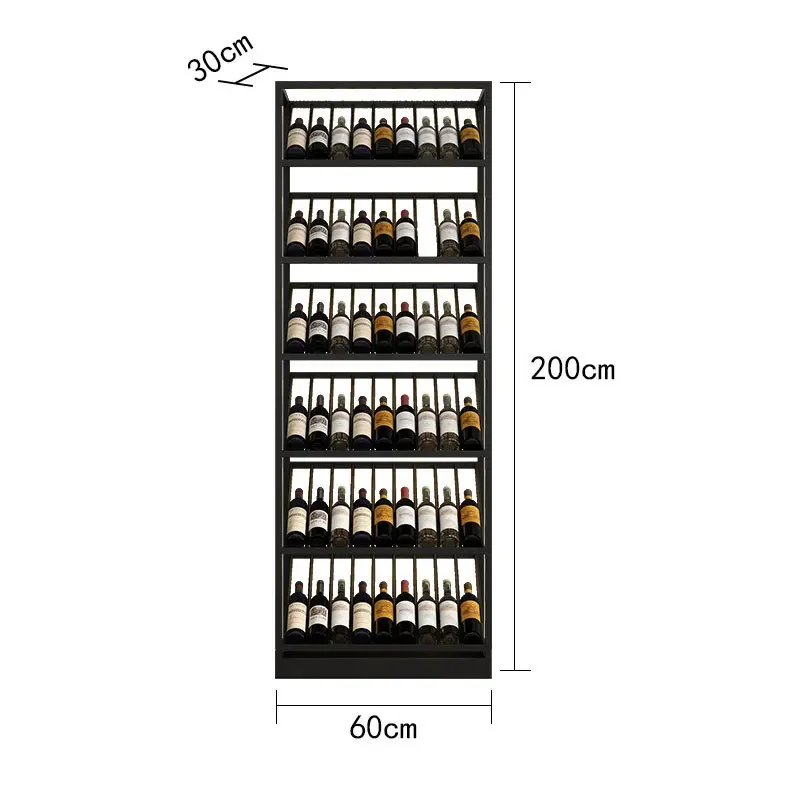 Winery floor-to-ceiling creative multi-layer wine cabinet wine cellar luminous red wine tea storage display rack against