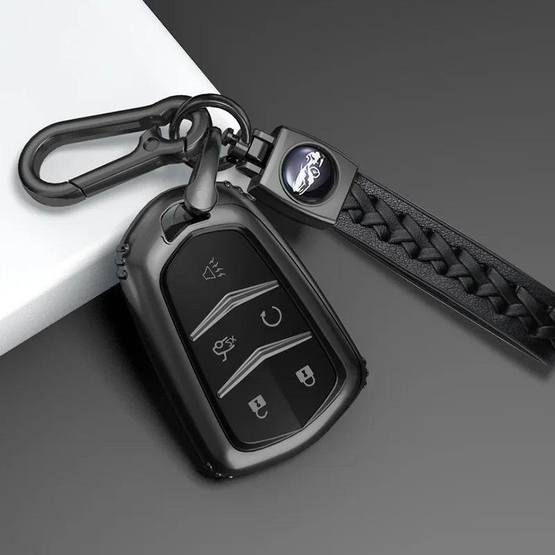 TPU Car Key Case Cover For Cadillac ATS CT6 CTS DTS XT5 Escalade ESV SRX STS XTS ELR 2014 - 2018 Remote Key Holder Keychain