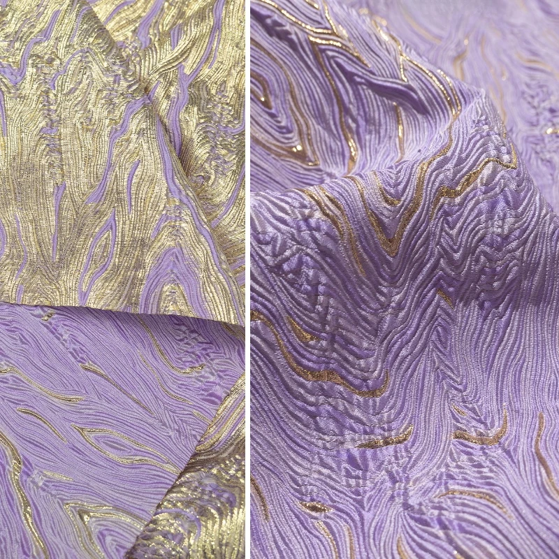 

Mountain Pattern Gilt Silk Texture Jacquard Fabric Flash Three Dimensional Texture Hanfu Creative Dress Clothing Designer Fabric