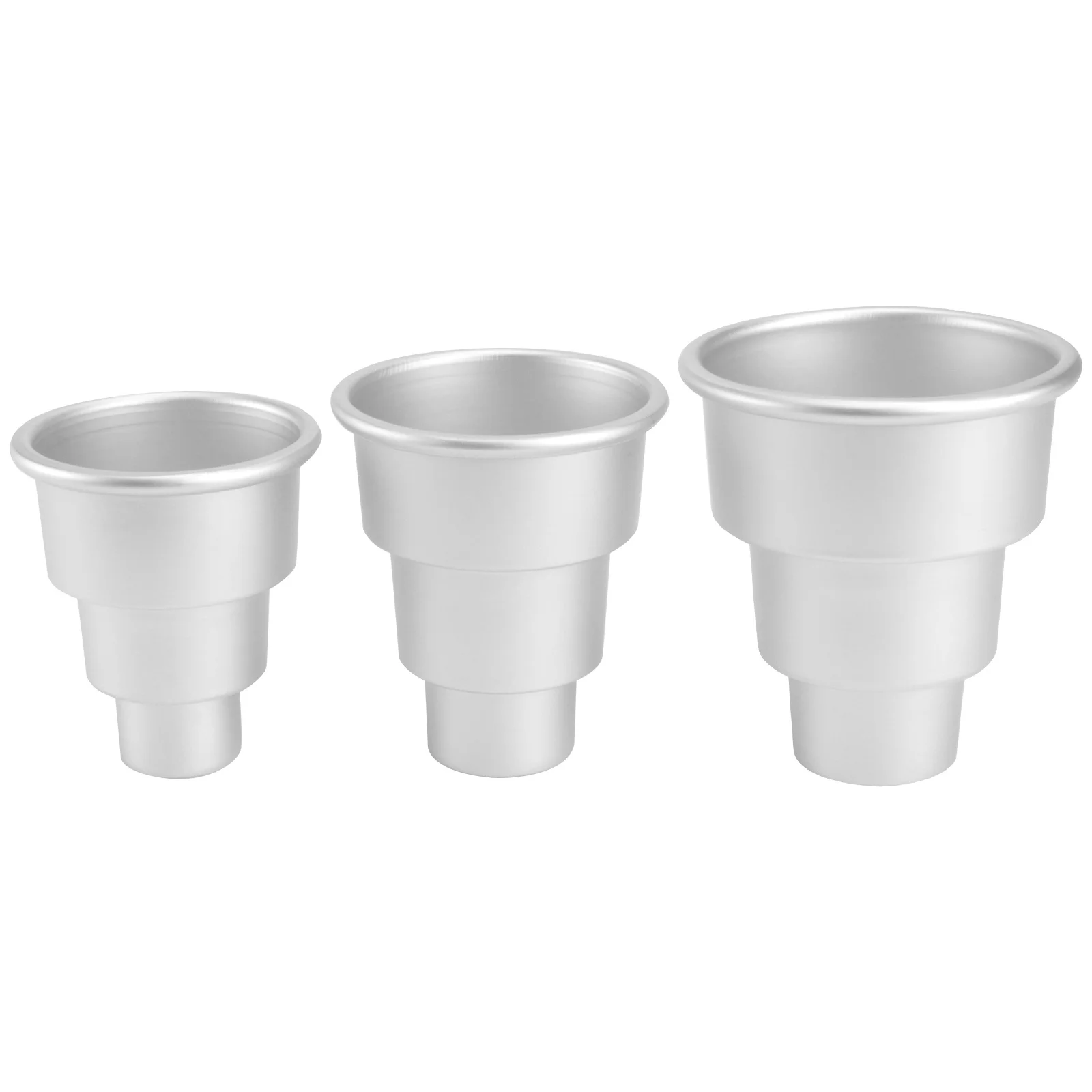

3pcs 3-Tier Round Cake Mold Silver Small Medium Large For Pudding Cupcake Baking Pan Dessert Making Tool Kitchen Baking Ware