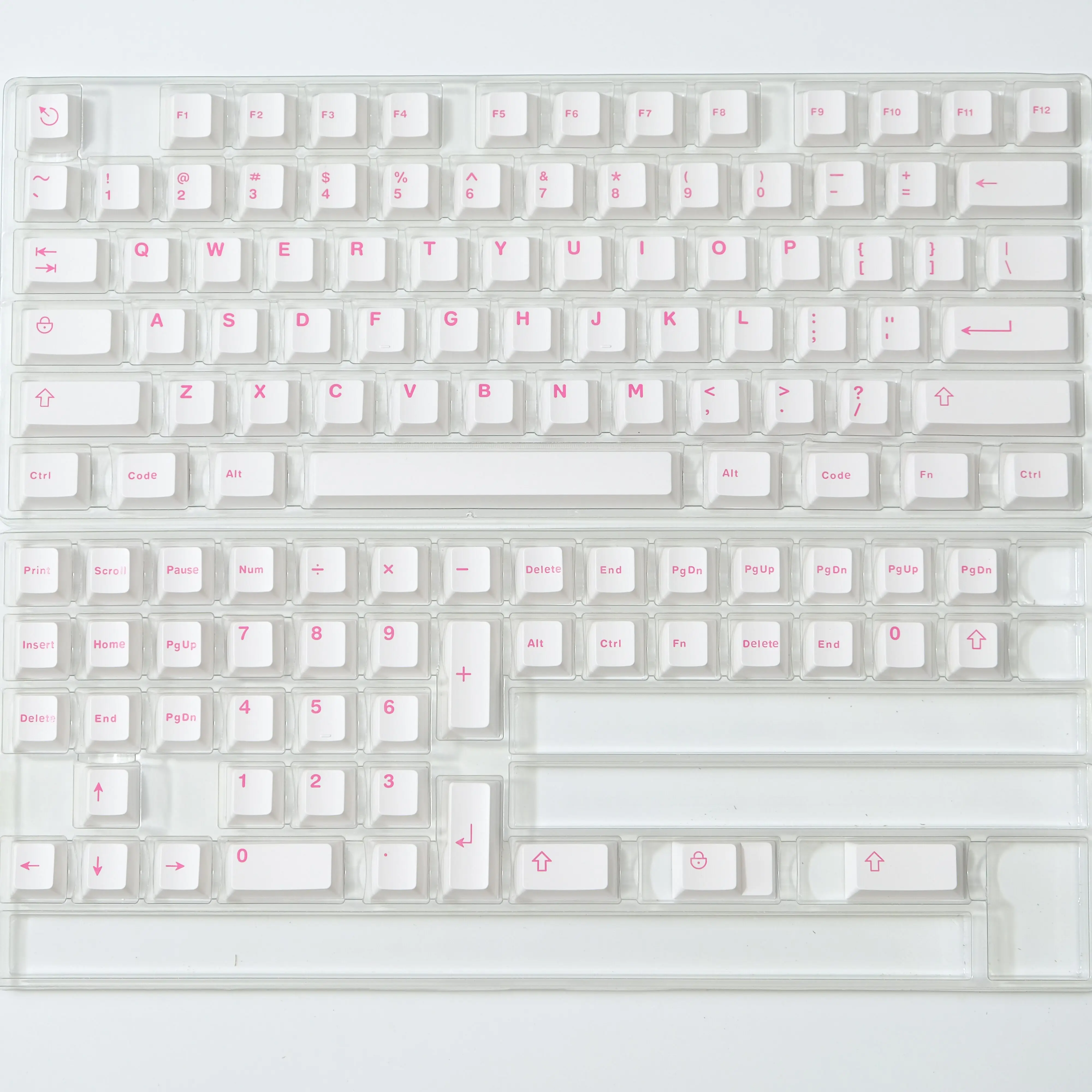 121 Keys Minimalist White Pink Double Shot PBT Keycaps Cherry Profile Key Caps for Gateron MX Switches Mechanical Keyboard - view 6