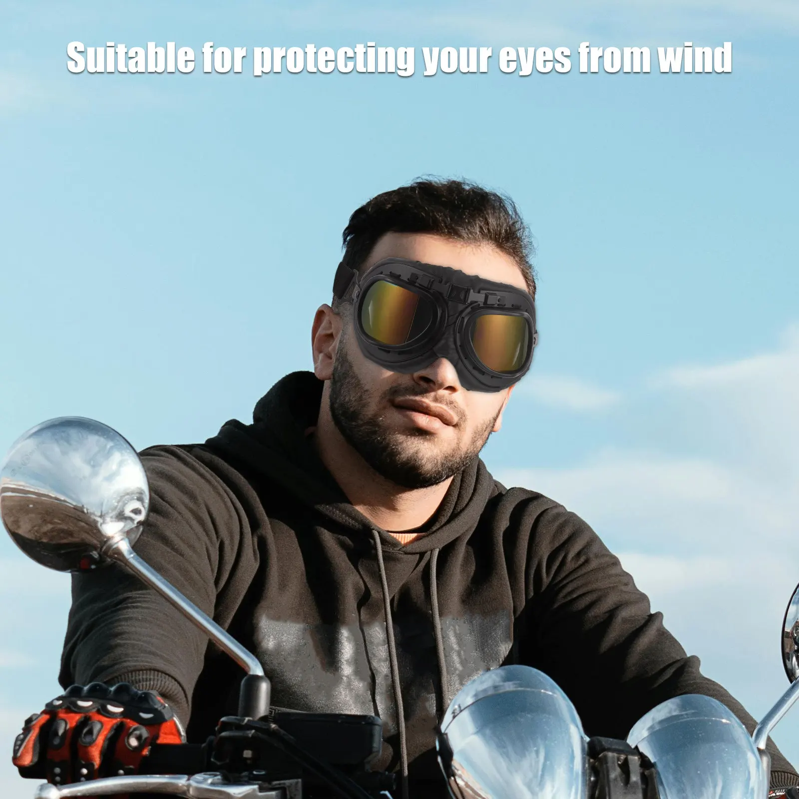 

Retro Motorcycle Goggles Vintage Style Windproof Riding Glasses Night Cycling Outdoor Sports for Men Women Dirt Bike Goggles