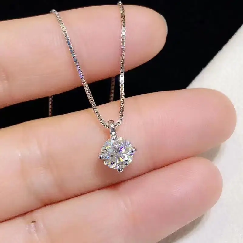 

Box Chain 925 Sterling Silver Real 18K Golden Plating Simple Zircon Clavicle Necklace For Women Gift Fashion Fine Jewelry