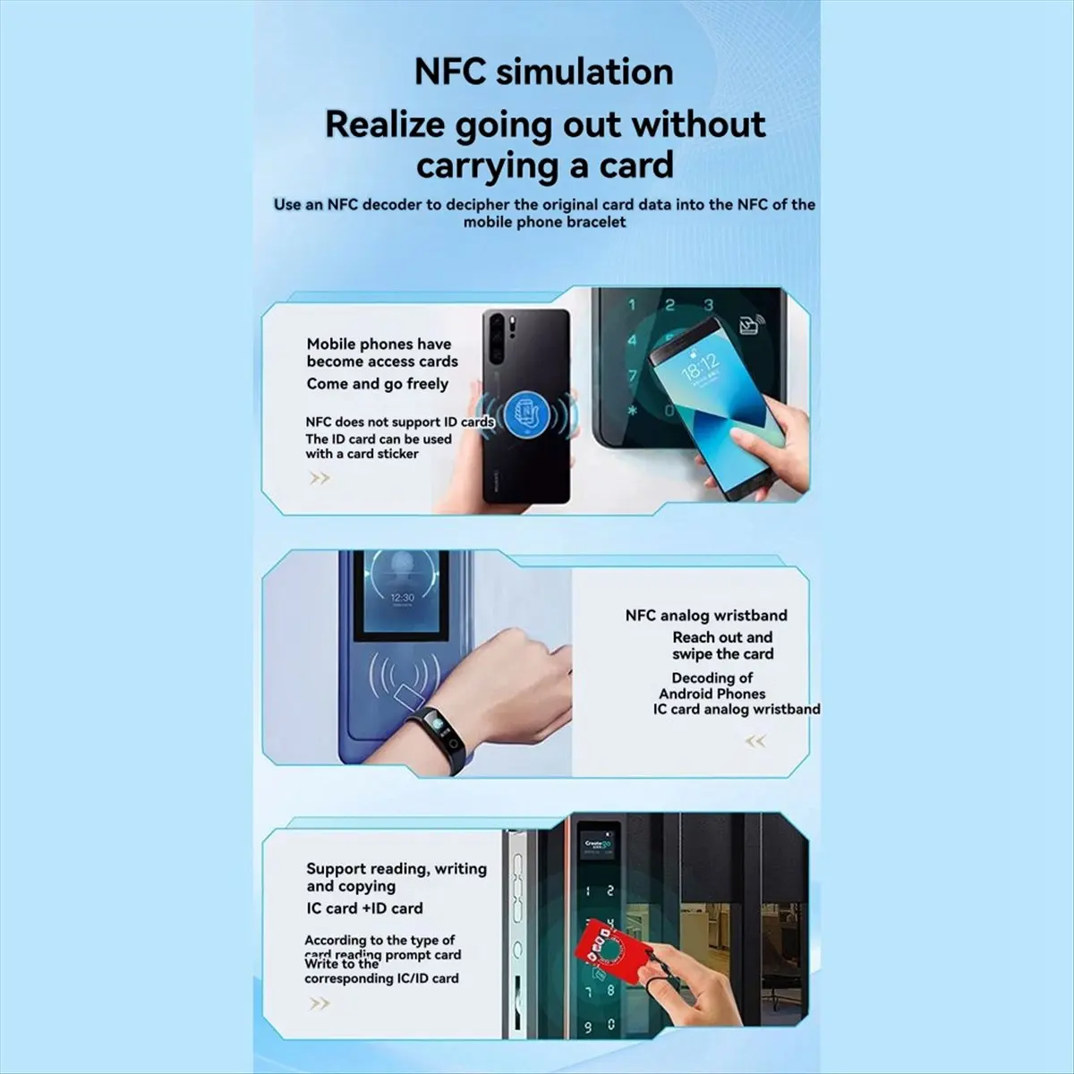 

AA86 NFC Max Card Reader Writer Bluetooth IC ID RFID Duplicator Elevator Encryption Card Reader Support Android IOS HarmonyOS