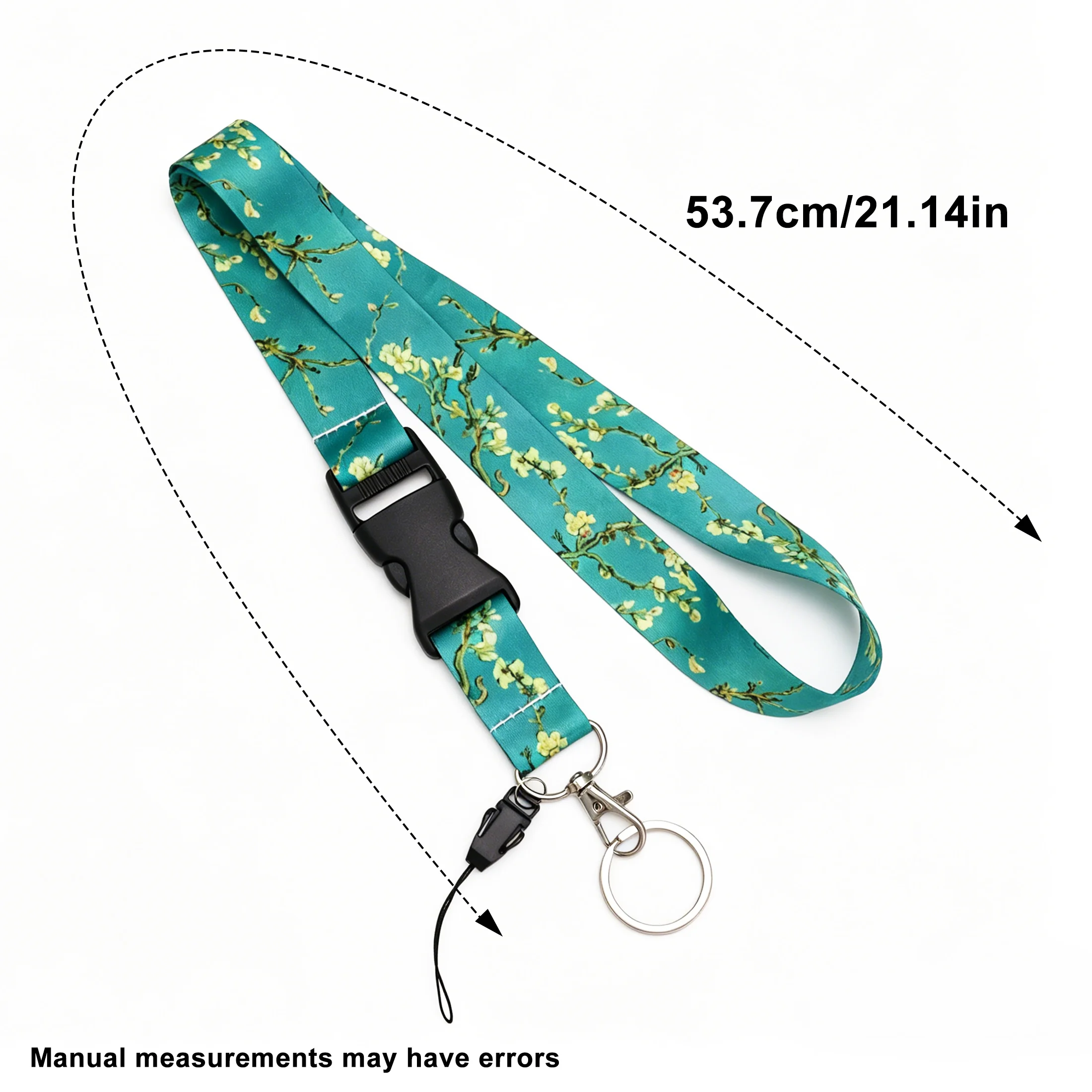 Quick Release Van Gogh Almond Blossom Print Neck Teacher Lanyard for ID Badge Holder, Vintage Art Detachable Buckle Neck Strap