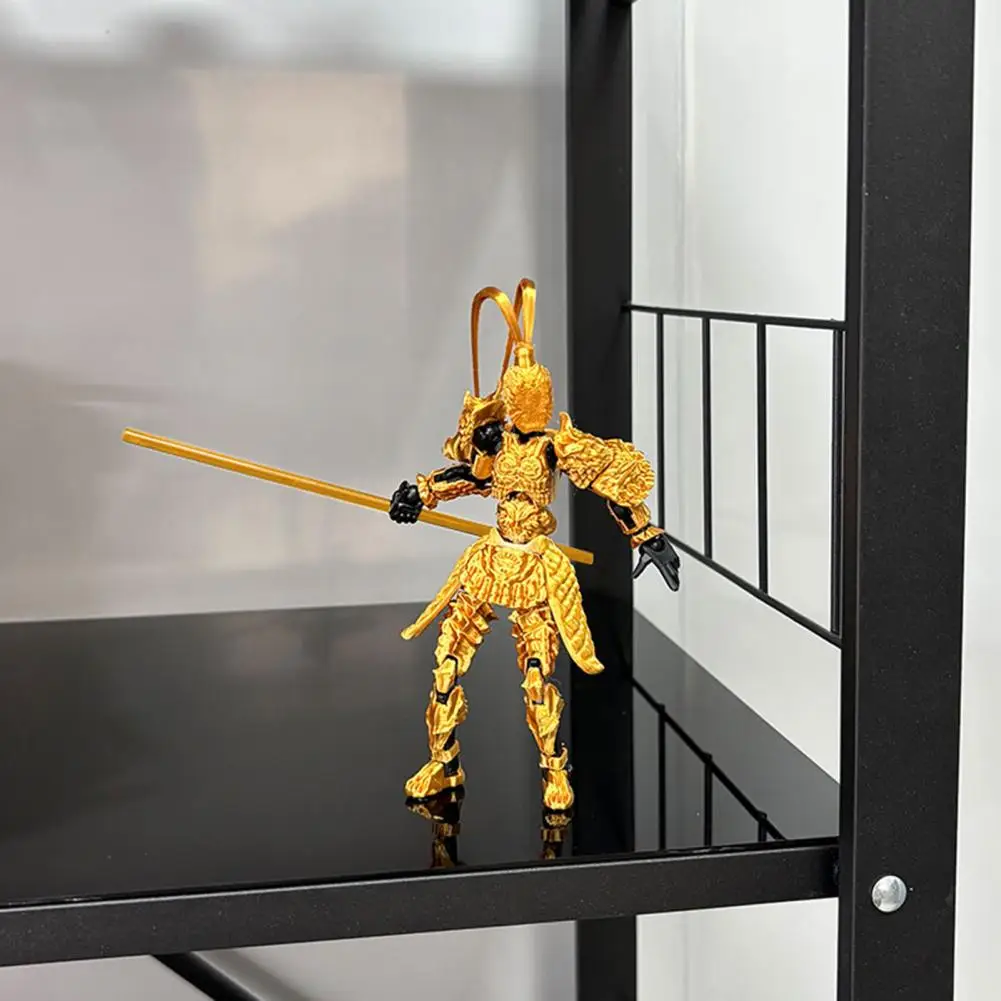 Poseable Wukong Toy Desktop Wukong Ornament Movable Joints Monkey King Action Figure Great Equalling Heaven Model 3d for Desktop