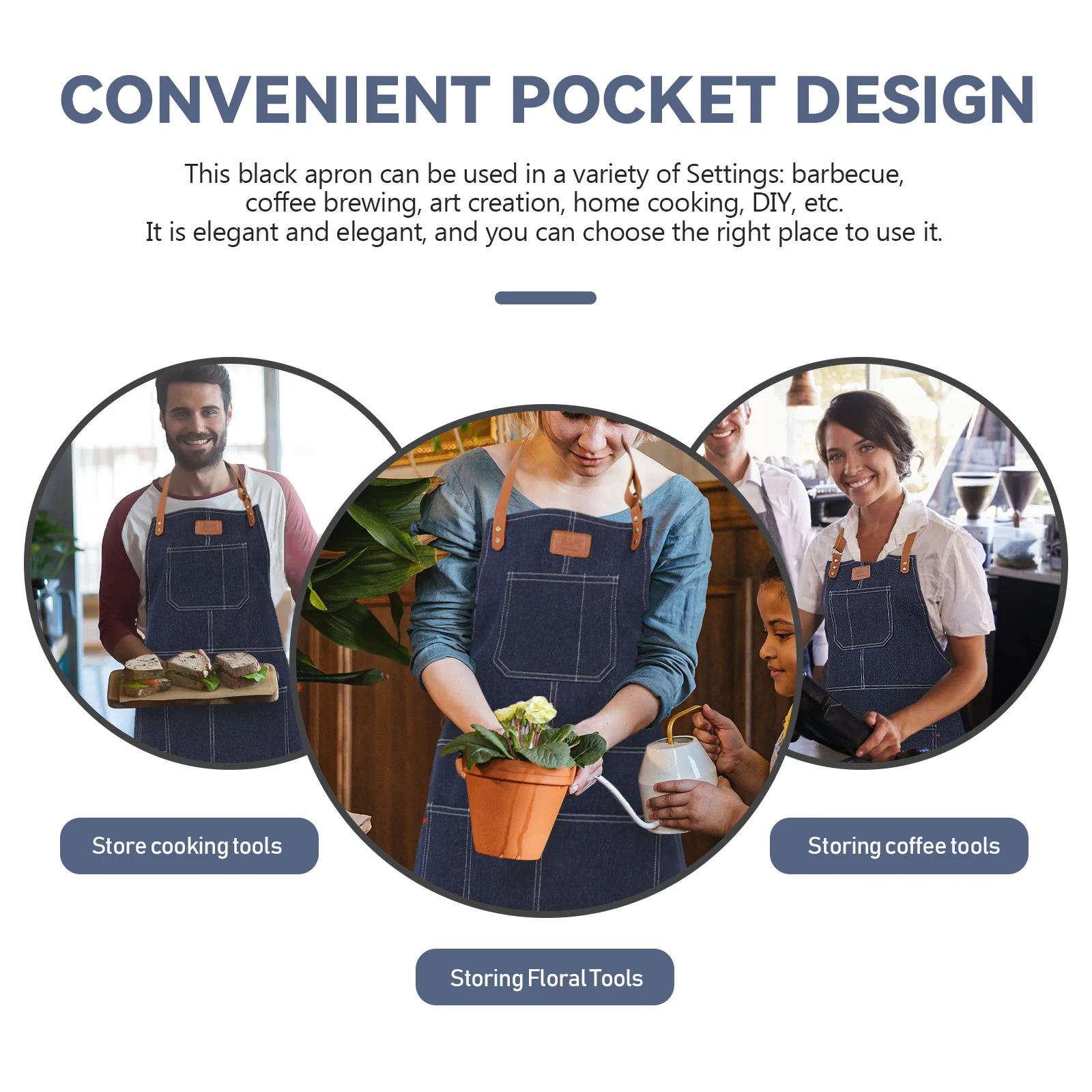 

Художественный фартук для рисования, маслостойкий джинсовый фартук для кухни, приготовления пищи, садоводства, работы, домашнего использования, без рукавов
