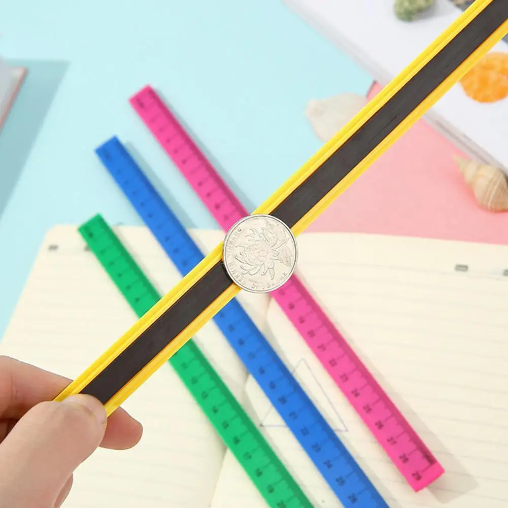 Magnetic Ruler Whiteboard Blackboard Measuring Magnetic School Cute Ruler Stationery Educational Drawing Straightedge Suppl X9U3