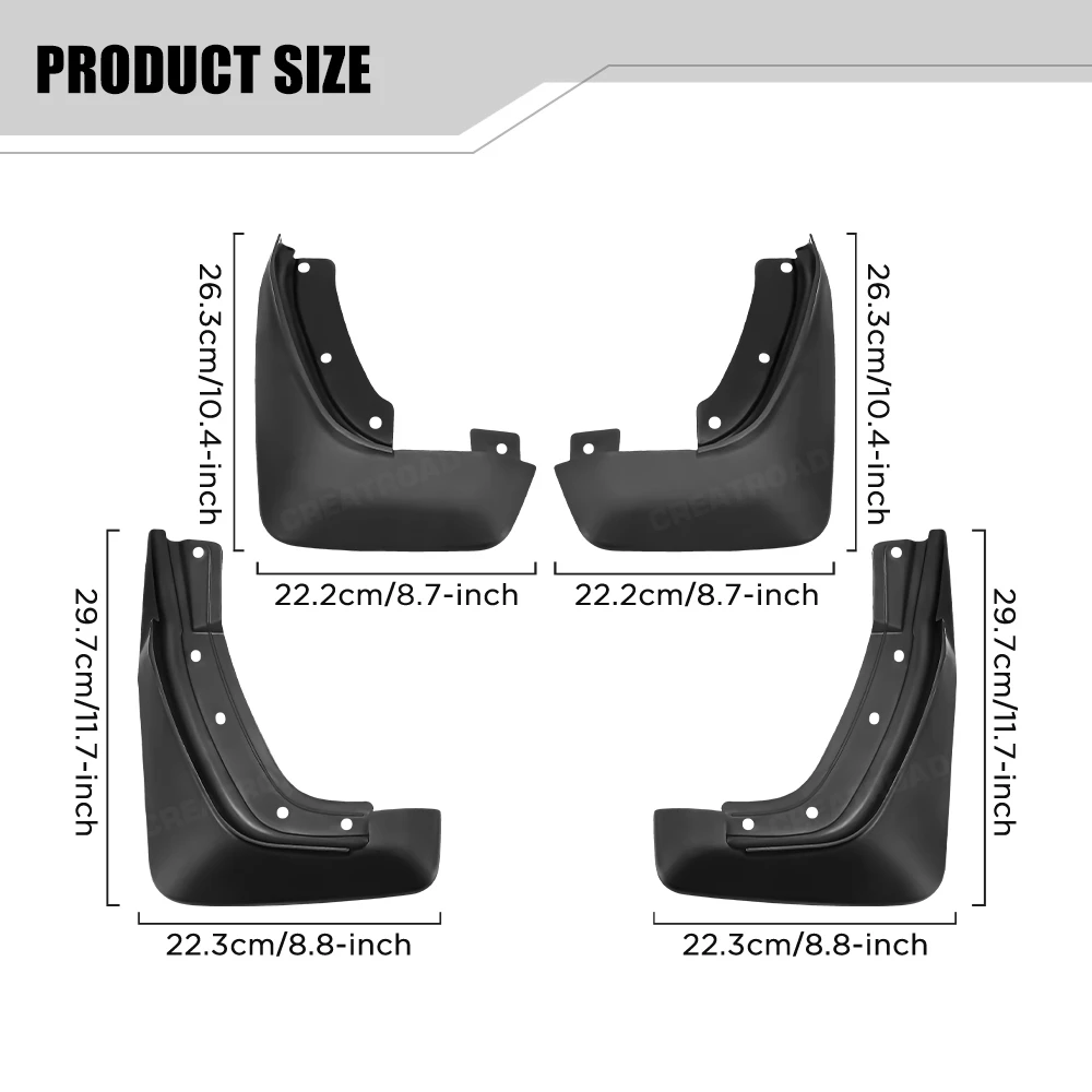 Custom Fit 4PCS Mud Flaps for Volvo S80 2007 2008 2009 2010 2011 2012 2013 2014 2015 2016 No Drilling Splash Guards Fender