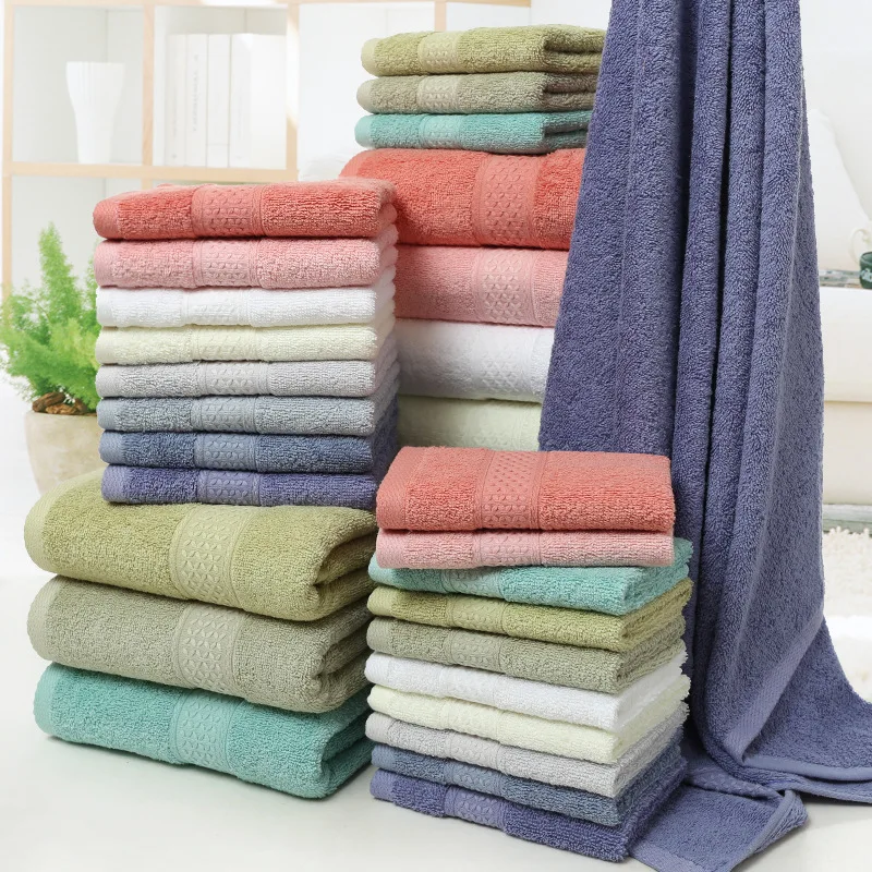 6PCS / 3PCS Cotton Towel Set Luxury Lace Embroidered Bath Towel Face Towel Hand Towel Washcloths Quick Dry Terry Towels 17Colors images - 6