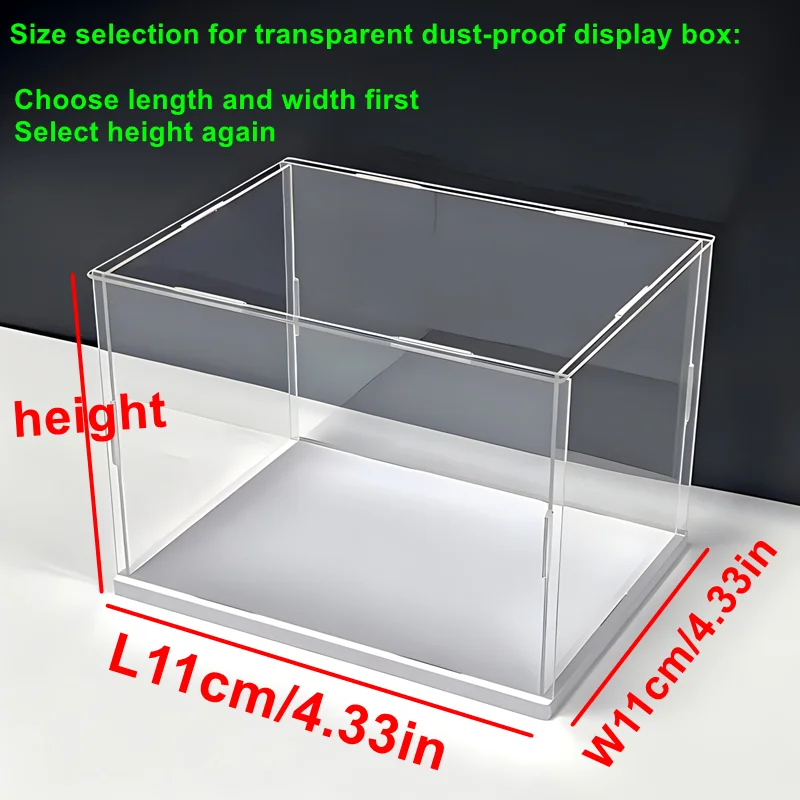Doorzichtige, zelfmontage acrylvitrine Acryl displaydoos Transparante stofdichte beschermingsvitrine met witte basis - afbeelding 1