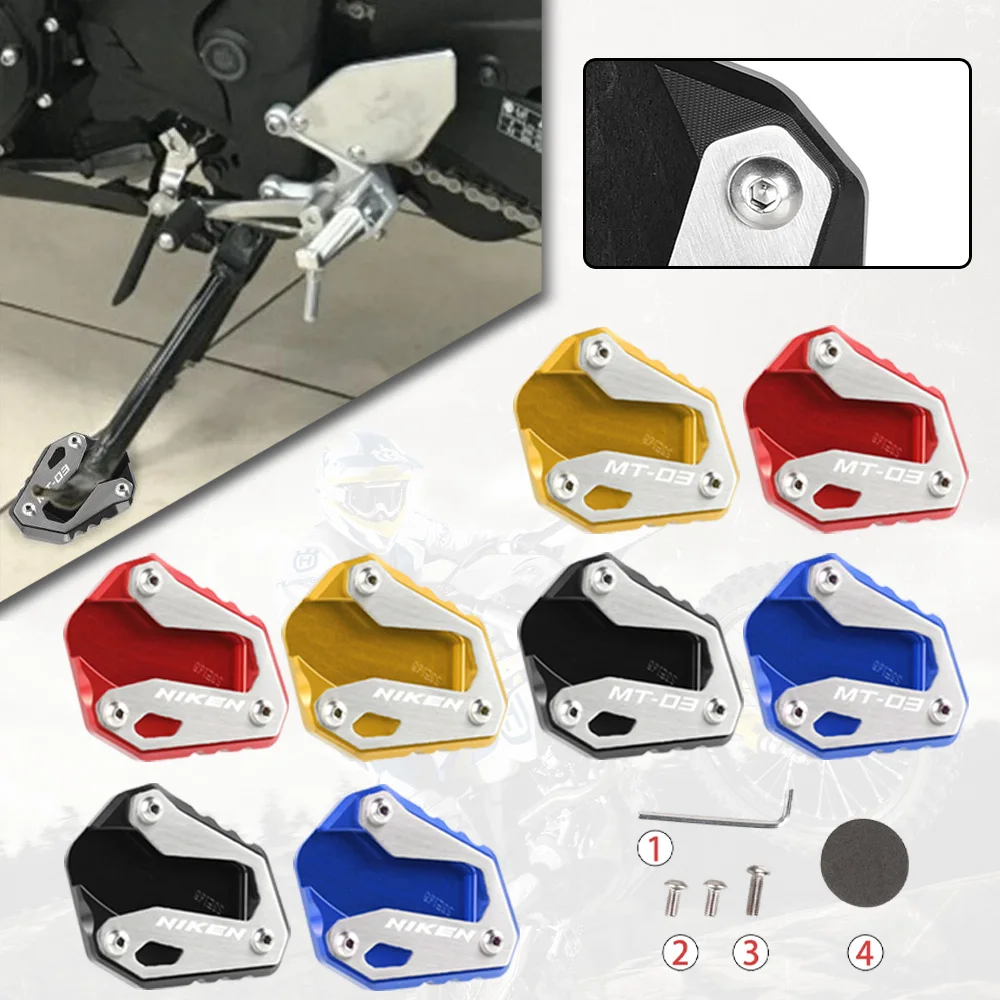 

Motorcycle Kickstand Side Stands Enlarger For Yamaha MT03 MT 03 ABS NIKEN GT 2016-2019 2020 2021 2022 2023 Stand Extension Plate