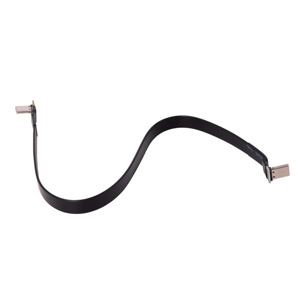 Double 90 Degree Elbow USB 3.1 Type-C to Type-C USB-C Flat Data Soft Extension Cable 1.5A for GPS Storage Imaging Equipment