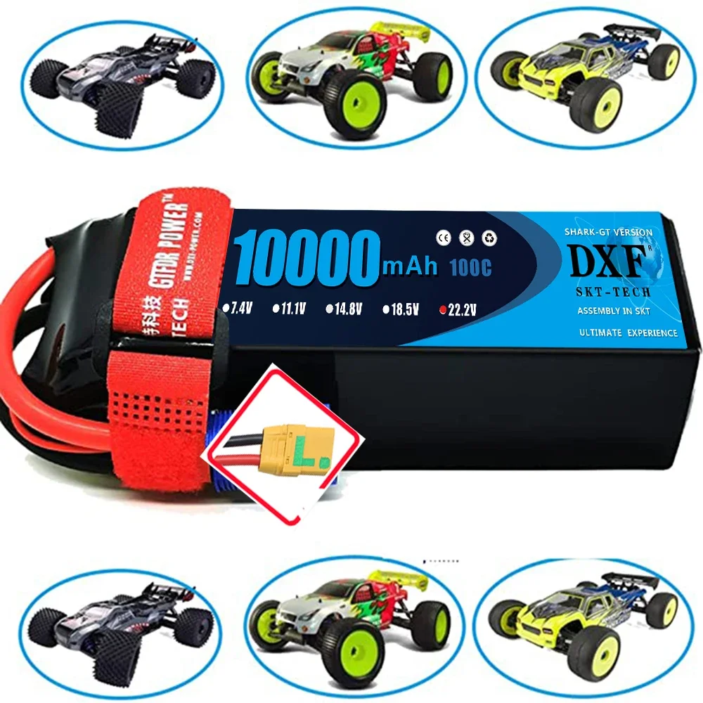 

DXF 6S 10000mAh 100C Lipo Battery 22.2V with XT90S Plug SoftCase for 1/8 Buggy Truggy Offroad Car Boat Truck Airplane UAV RACIN