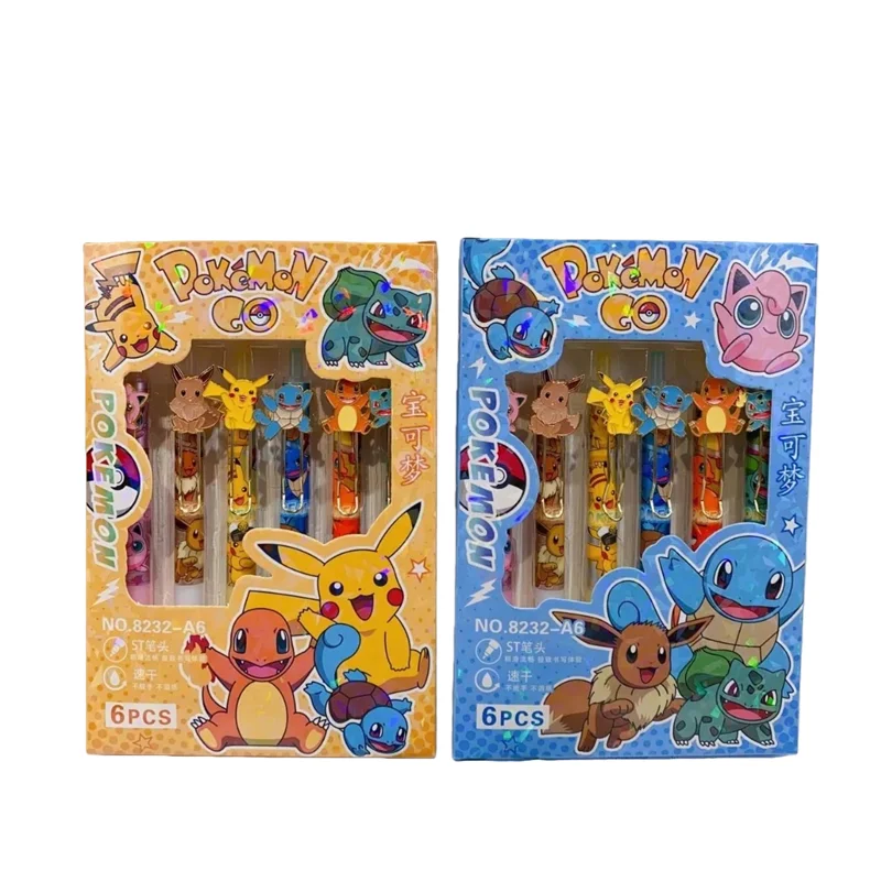 6pcs Pokemon 0.5mm  Ballpoint Pen Cute Cartoon Smooth Writing Pen Portable Lightweight Ball Pen Student School Office Stationery view 3