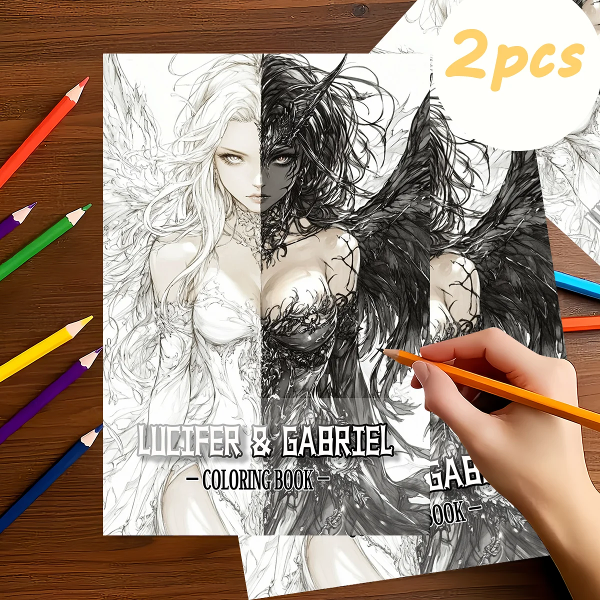 Mystical Dark Fairy Angel Coloring Book for Teens & Adult Artists, Intricate Gothic Winged Elf Fantasy Women Portrait Line Drawing Activity Book, Thick No Bleed Paper Dark Fantasy Themed Art Workbook, Great Gift for Sketch Lovers