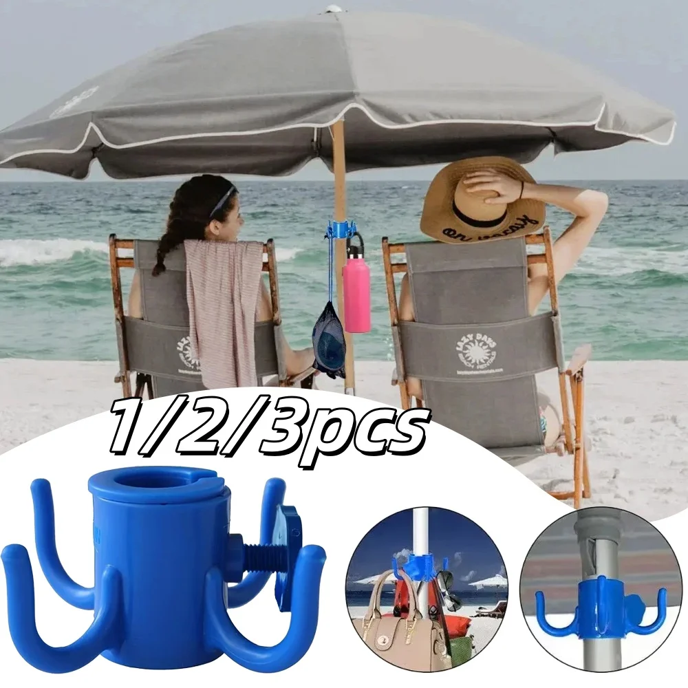 1–3 Stück Strandschirm-Aufhängehaken, 4 Kunststoffhaken zum Aufhängen von Handtüchern, Hüten, Kleidung, Kamera, Sonnenbrillen, Taschen, Strandhaken, Zubehör