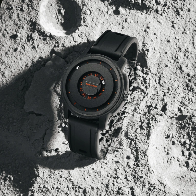 Alternative view of Relojes GORMAN para hombre, reloj de cuarzo de acero inoxidable, puntero de desplazamiento creativo, reloj de pulsera de fuerza magnética, reloj Masculino