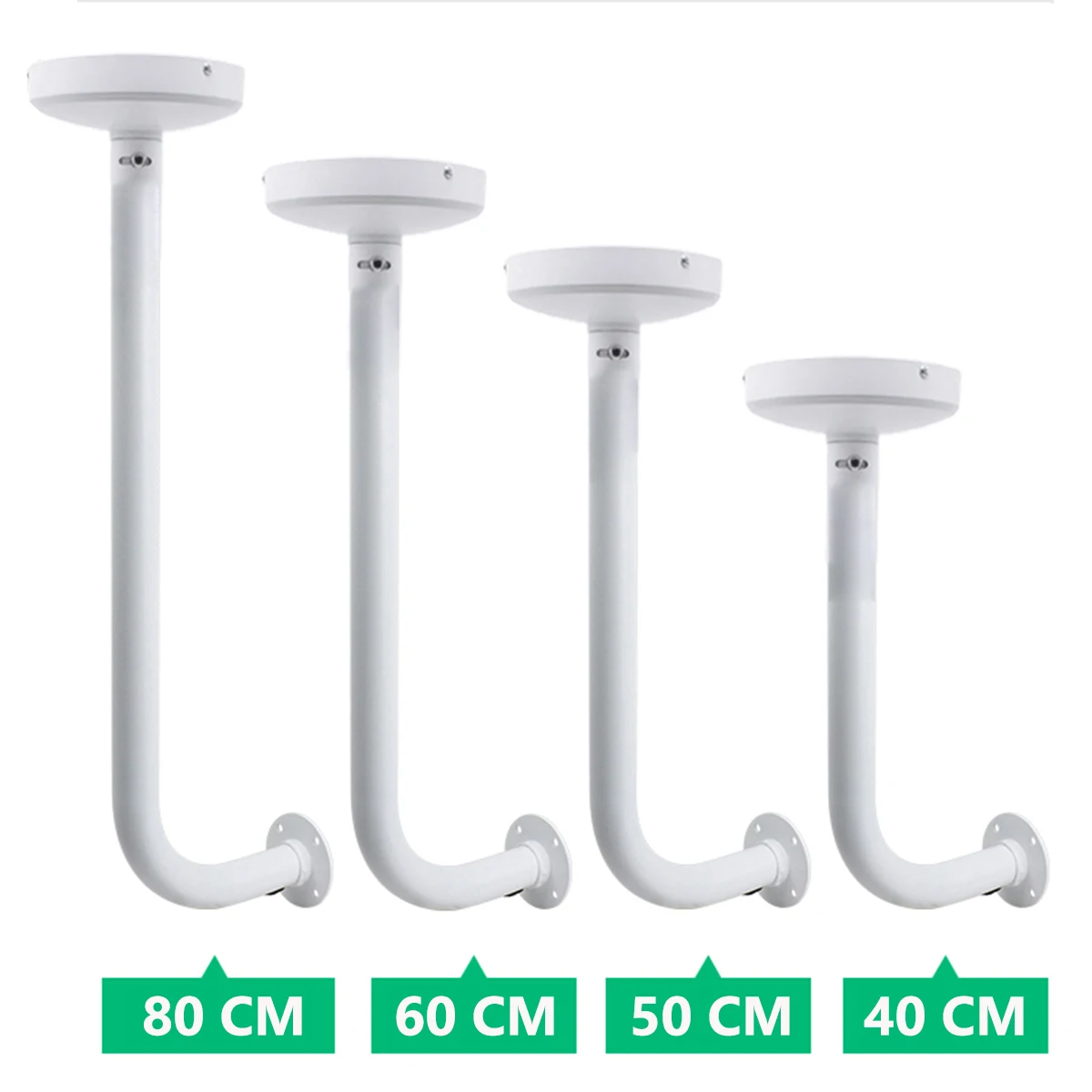 

L Type Long Arm Thickened Tube Monitoring Enclosure Hemisphere Support CCTV Dome Camera Wall Mount Bracket 40cm 50cm 60cm Height