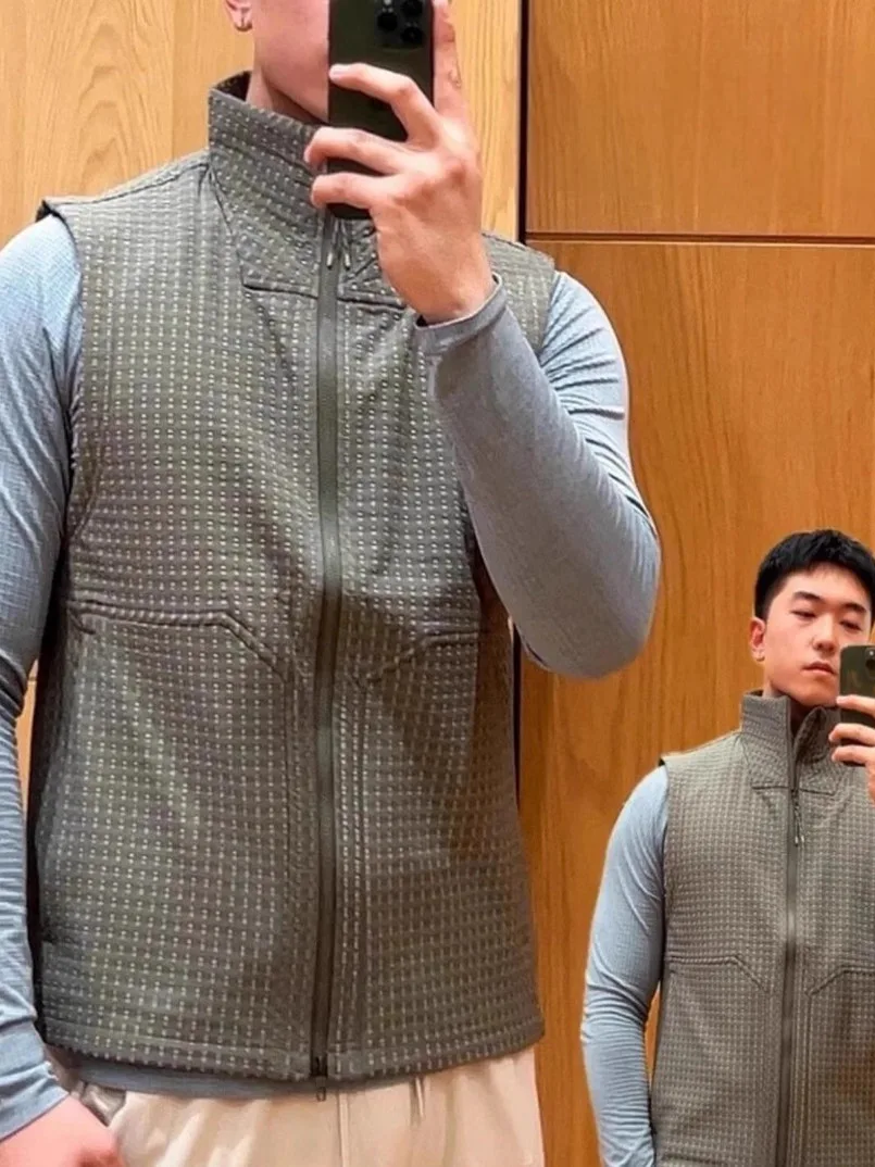 

Легкий биоперезарный водонепроницаемый уличный мужской жилет, комплект из многослойного воротника-стойки, весна-лето, модная повседневная одежда