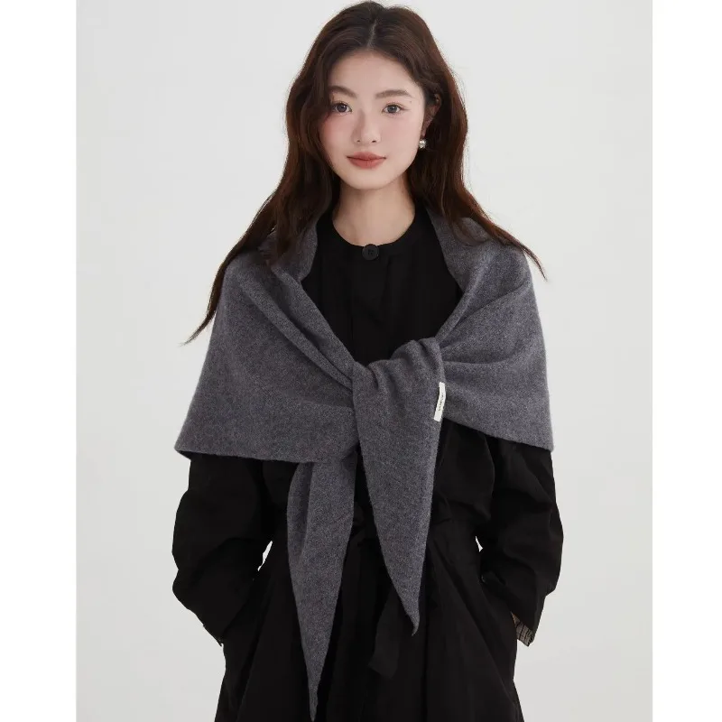 Xale grande de lã completa da moda para mulheres cachecol quente para envolver no pescoço para uso multiuso de outono e inverno