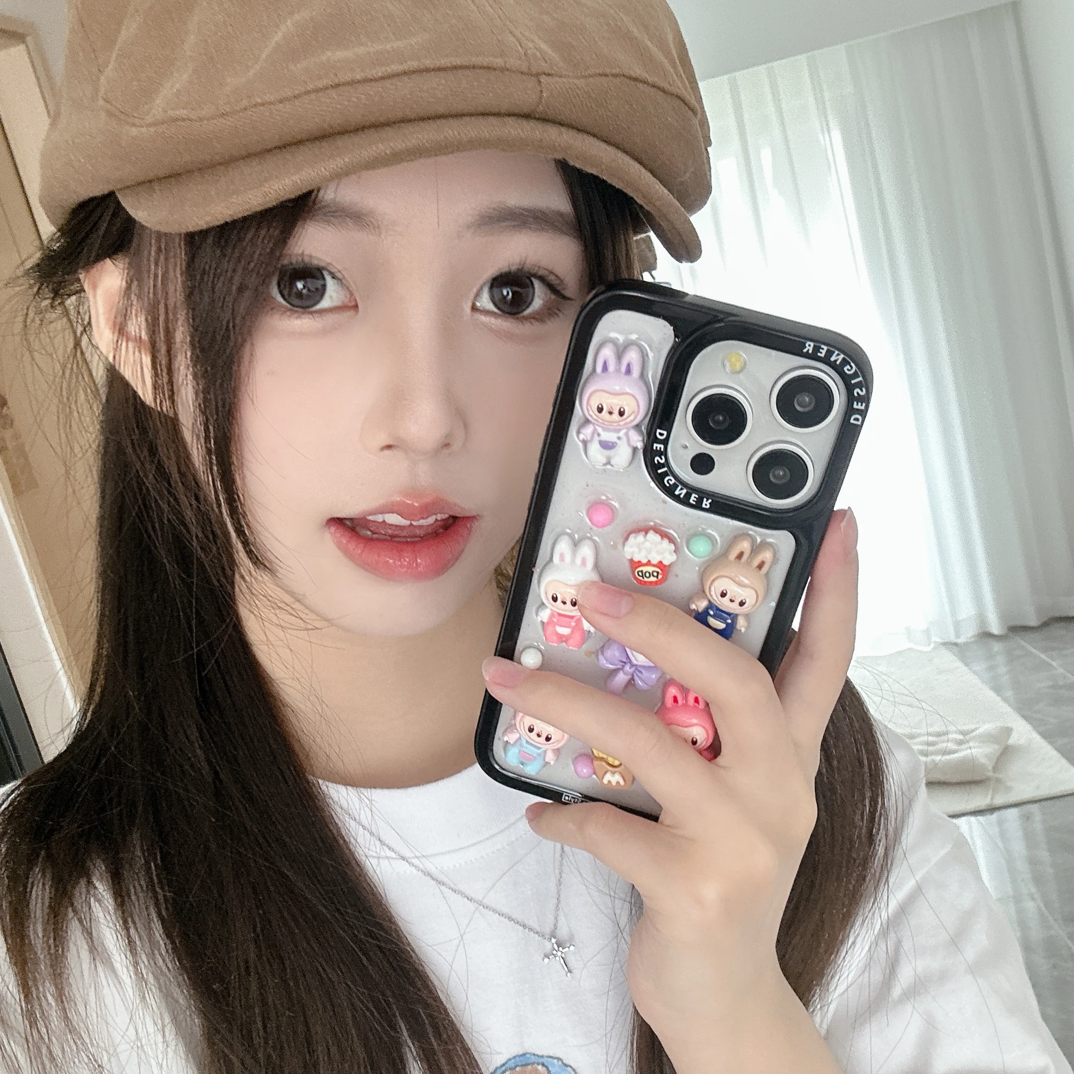 New Trendy  Resin drip glueCartoon Phone Case For iPhone 15 14 13 12 11 Pro Max Plus 15plus 14plus Fashion Cartoon  Cover