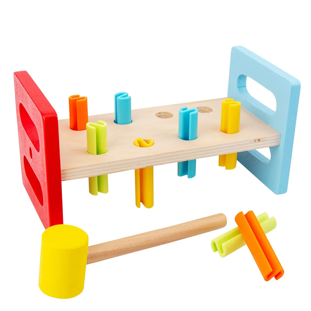 1 مجموعة أطفال اجتز مطرقة خشبية اللعب التعليمية المبكرة الضرب الخلد لعبة الأطفال التدريب التنمية المعرفية قصف #1