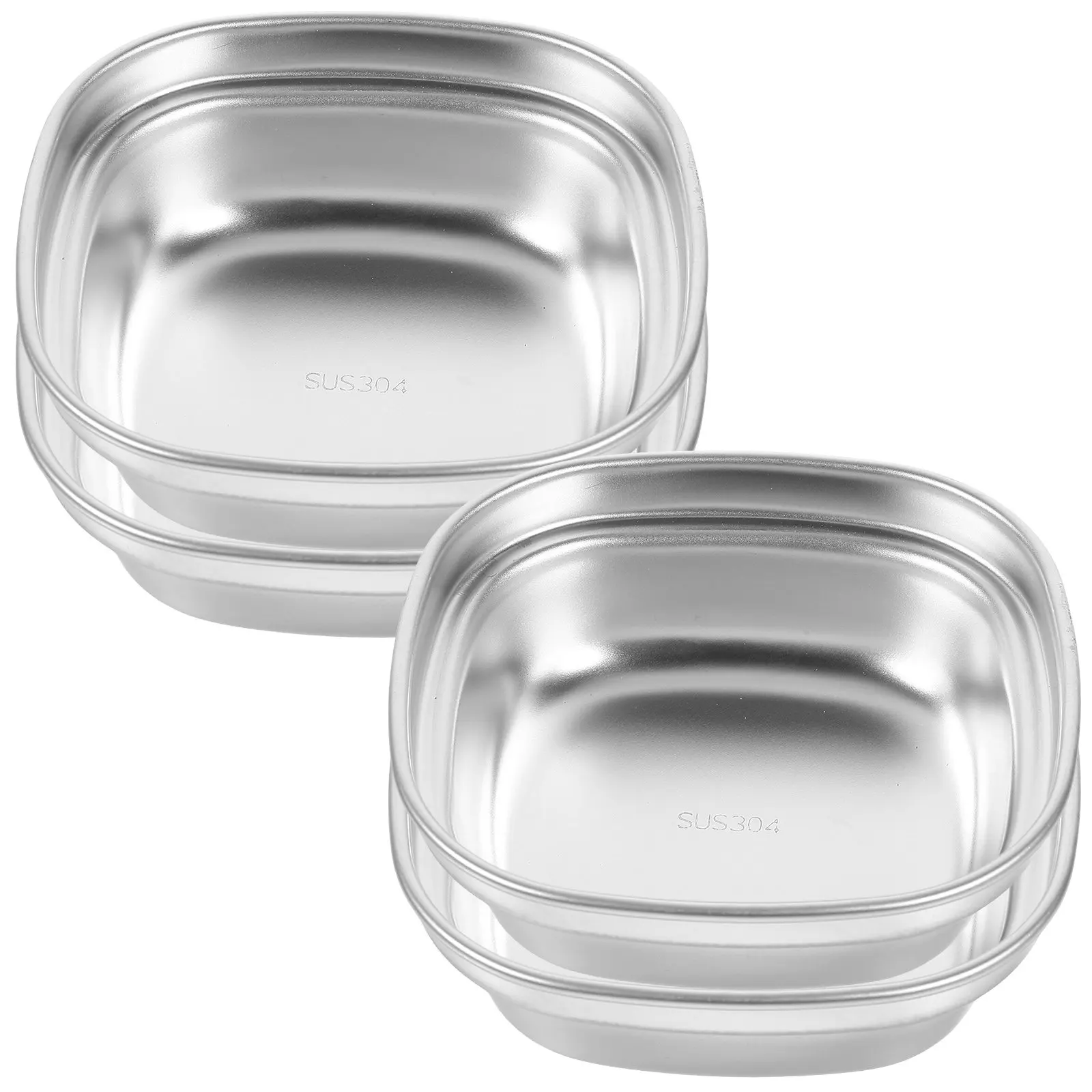Juego de 4 Tazones de Acero Inoxidable para Salsas, Aperitivos, Kimchi y Otros Bocadillos Fríos