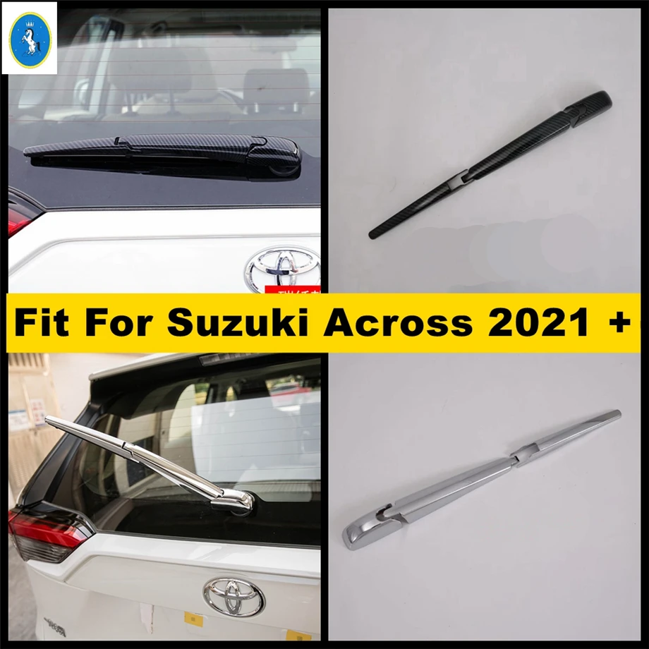 

Rear Tail Windshield Window Wiper Protection Decor Cover Trim For Suzuki Across 2021 Chrome / Carbon Fiber Look Car Accessories