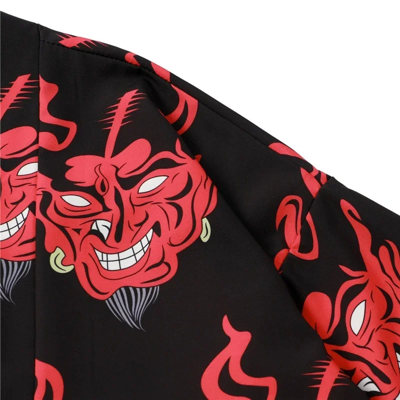 Japanese Style Samurai Kimono Streetwear Men Women Cardigan Japan Harajuku Anime Kimono Robe Asian Clothes 2022 Summer FF3603