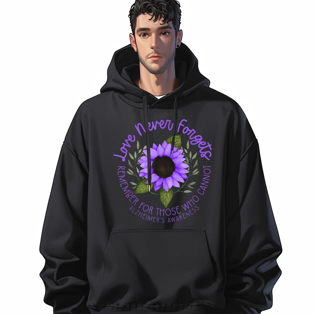 

Crazy Alzheimer Awareness Purple sunflower Hoodies Gift Idea Funny Crew Neck Long Sleeve Casual Sweatshirt Print Hoodies