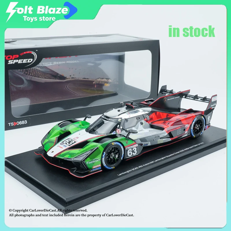 

Модель Lamborghini SC63 в масштабе 1:18 от TOPSPEED # Модель гоночного автомобиля Le Mans 2025 из смолы, 63 см, для демонстрации в комнате, коллекционная, для мальчиков, подарок