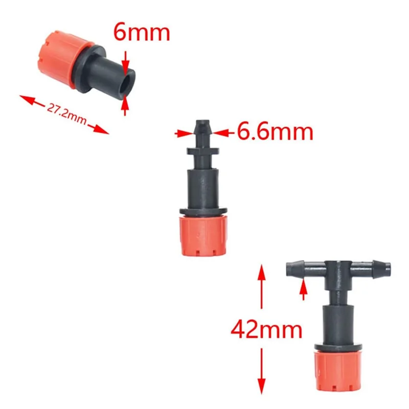 Irrigation Dripper  Red Adjustable Dripper Sprinkler with 6 mm Inner Hole Irrigation Garden Watering Drip Irrigation Greenhouse
