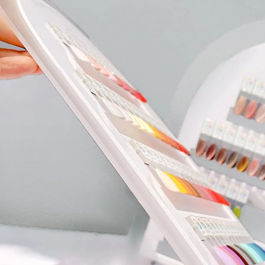 Acycoin2A 50 Kolorów Magnetyczna Odłączana Płytka do Testowania Kolorów Lakierów do Paznokci, Stojak do Widocznej Wizualizacji Kolorów Akrylowych i Pudrów do Zanurzania