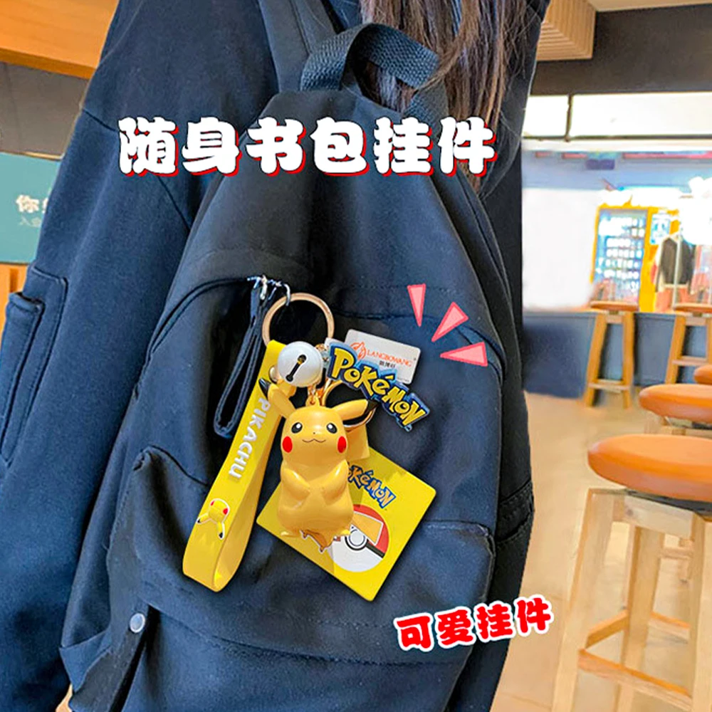 Pokémon Pikachu Anime Keychain Action Figure Psyduck Charmander Cartoon Snorlax squirtle Bag Keyring Toys Pendant Birthday Gifts