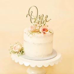 1pc One Cake Topper 1st Birthday Wooden Cake Topper Wood One Happy Cake Decor First Birthday Baby Shower Party Decorations